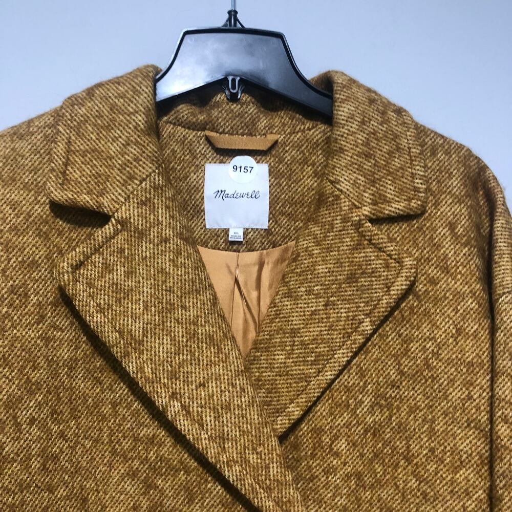 NEW Madewell Averdon Bouclé Coat in Mustard size XL $298 - Picture 8 of 8